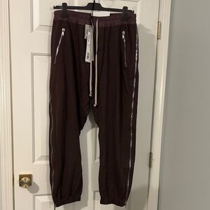 Rick Owens Track Pant with Zipper Details in Blood